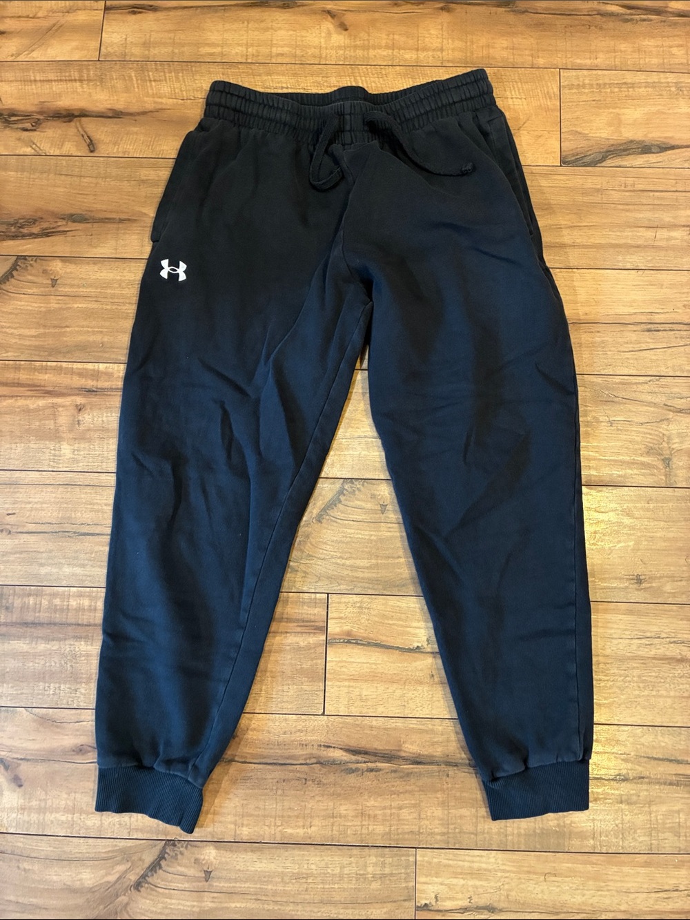 Under Armour  Black Jogger Sweatpants with White Logo